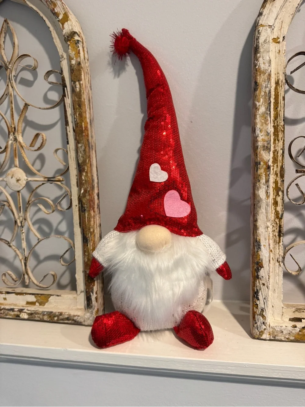 Red Sequin Valentine Gnome Holiday Decor